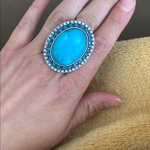 Silver and turquoise ring.